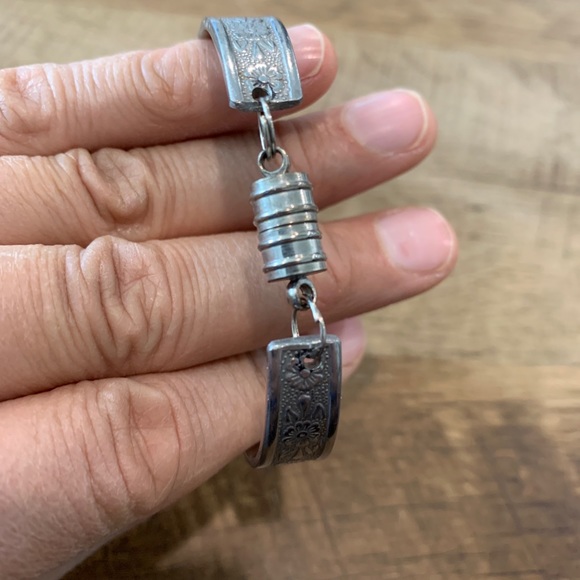 Tree of life stainless steel magnetic bracelet made from vintage spoons - Picture 4 of 11